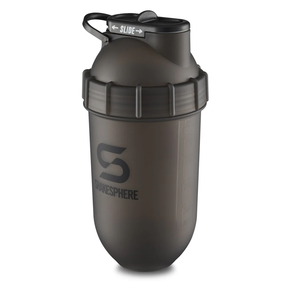 Protein shaker bottle 24.6 Fl Oz "Tumbler Original" Frosted Black/Black Logo - Image 11