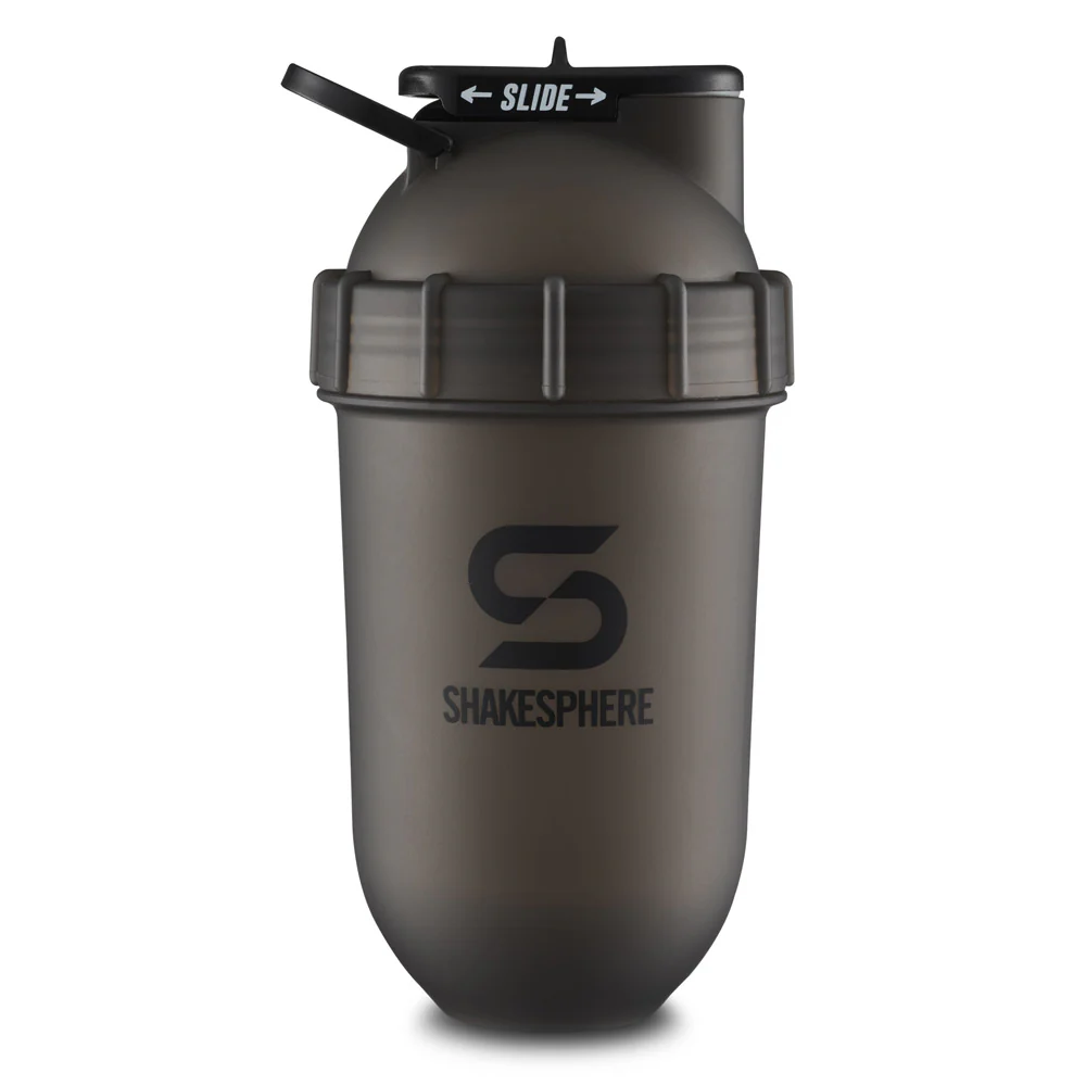 Protein shaker bottle 24.6 Fl Oz "Tumbler Original" Frosted Black/Black Logo - Image 12