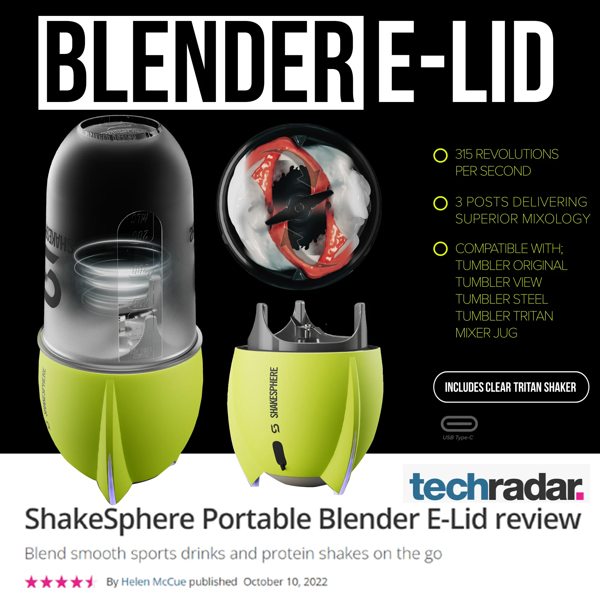 Portable Blender E-Lid Fluorescent Yellow - Image 10