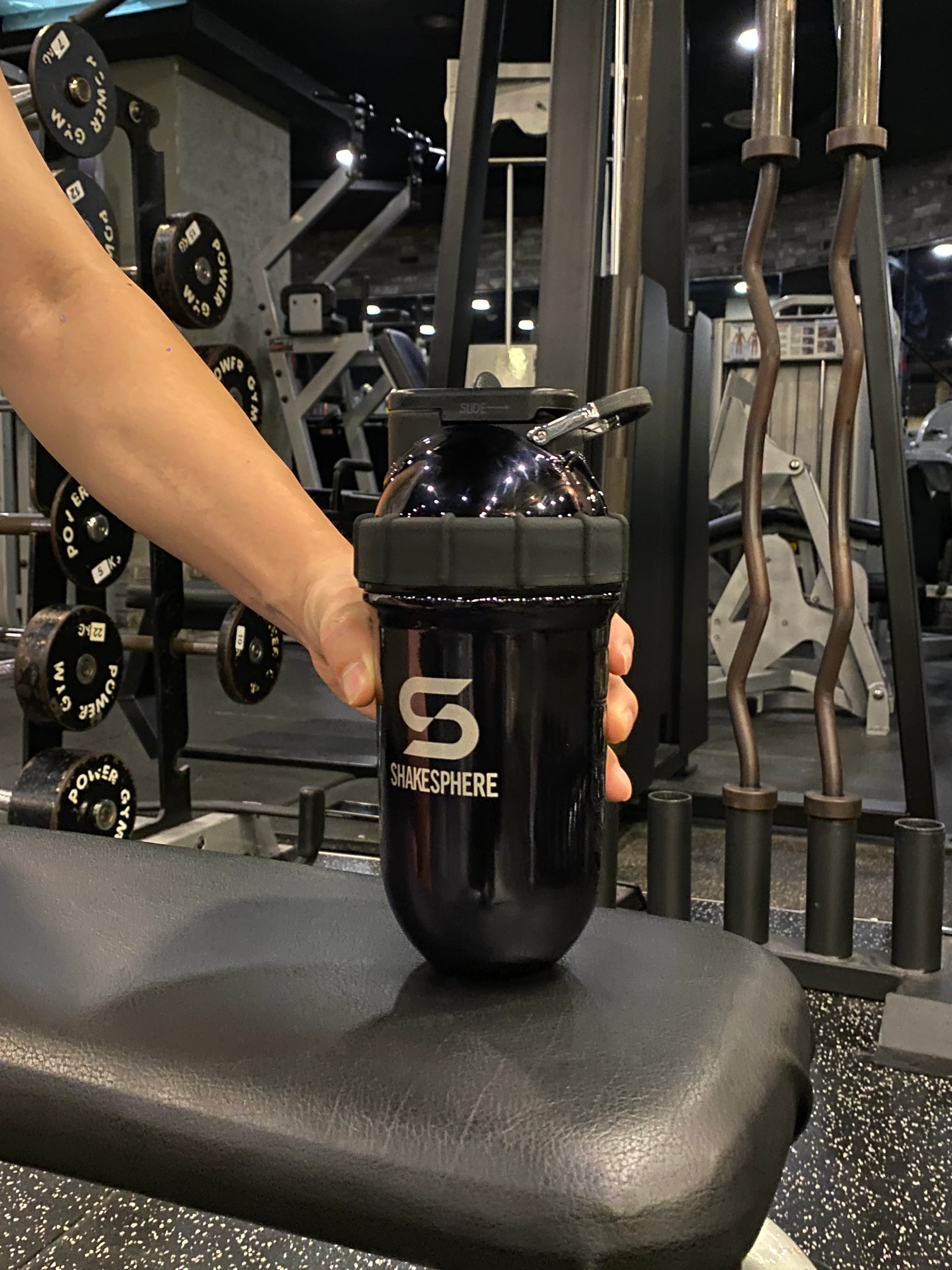 Protein shaker bottle 24.6 Fl Oz Double Wall Steel Mirrored Black - Image 13