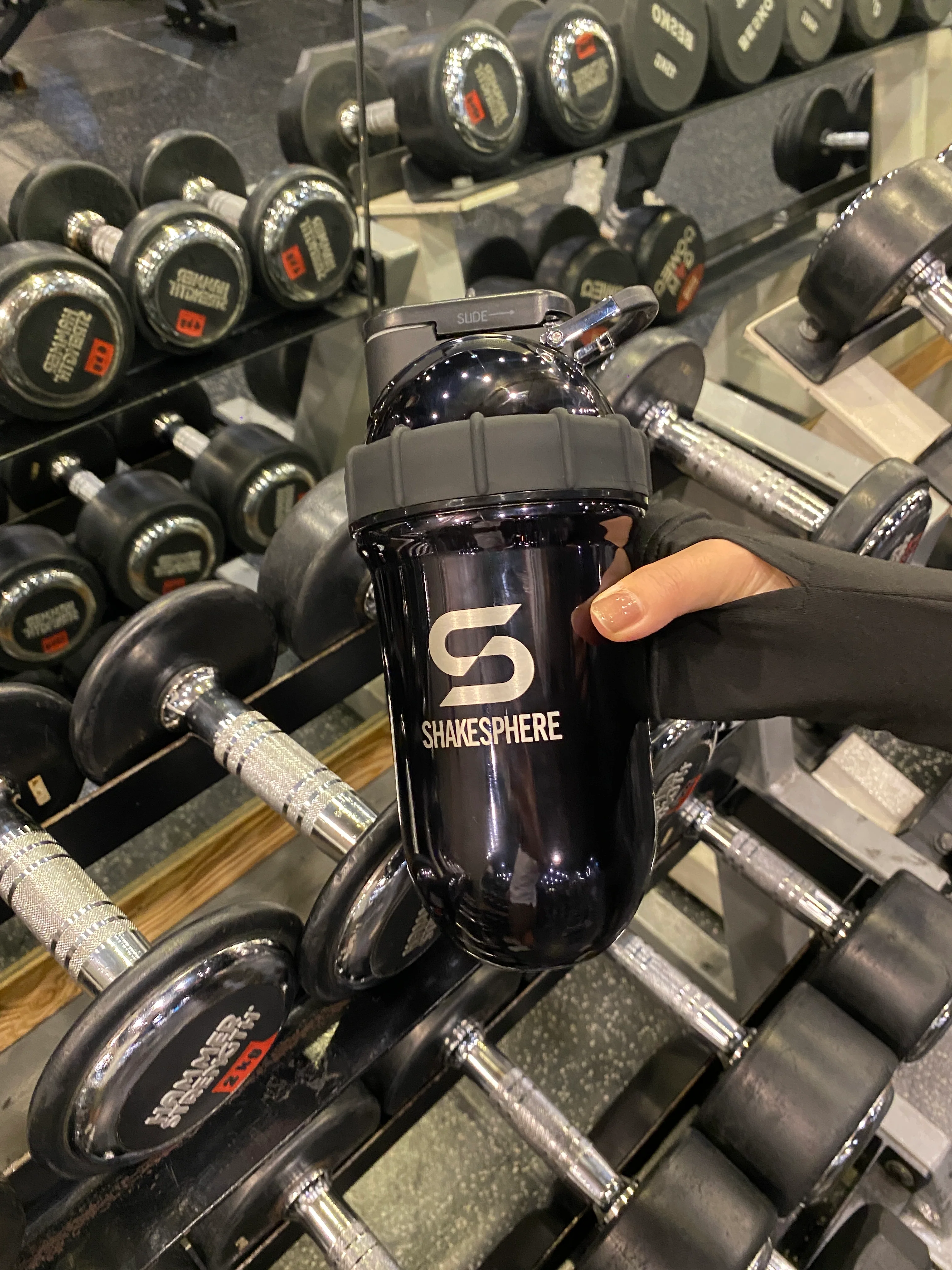 Protein shaker bottle 24.6 Fl Oz Double Wall Steel Mirrored Black - Image 14