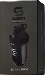 Protein shaker bottle 24.6 Fl Oz Double Wall Steel Mirrored Black - Image 4