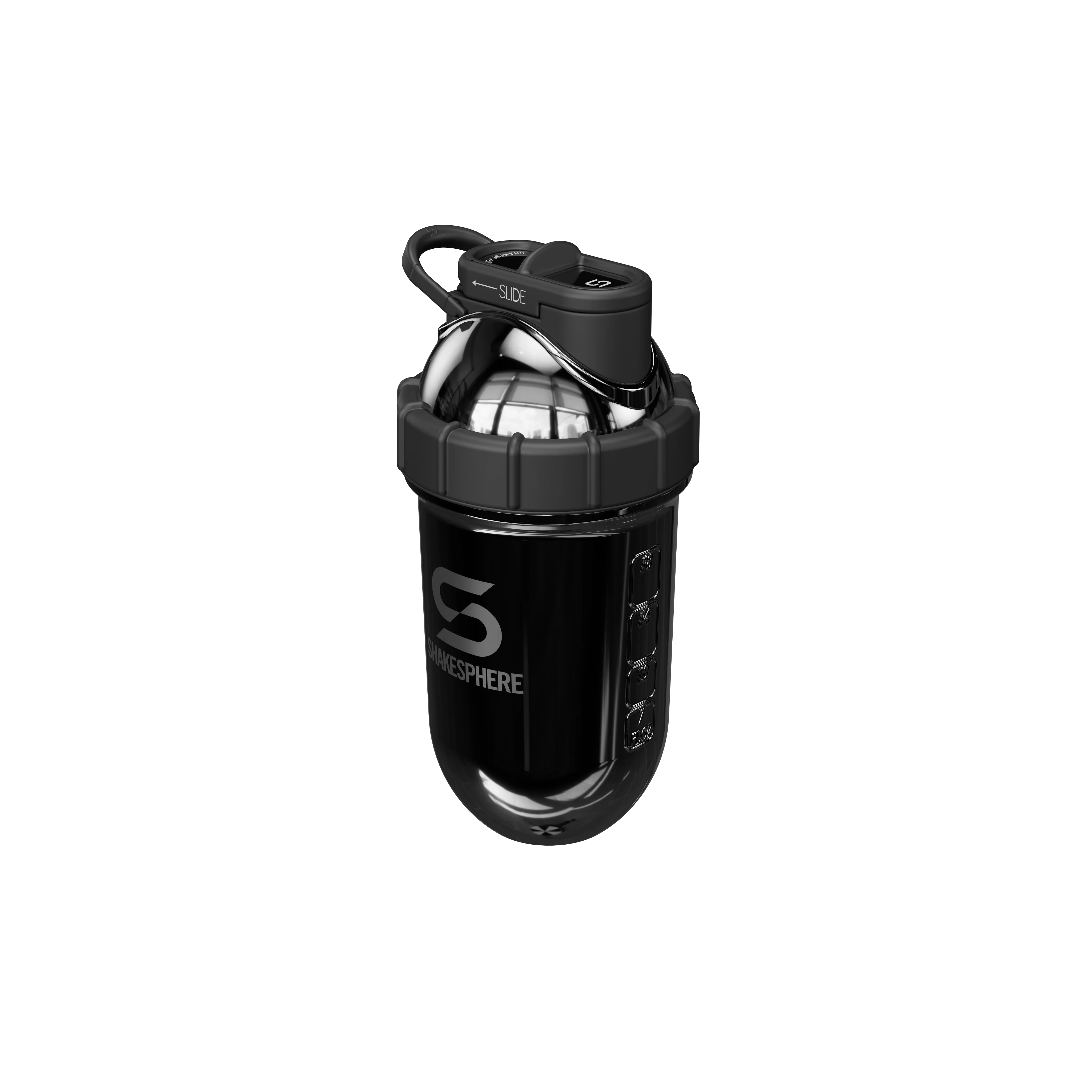 Protein shaker bottle 24.6 Fl Oz Double Wall Steel Mirrored Black - Image 7