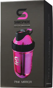 Protein shaker bottle 24.6 Fl Oz Double Wall Steel Mirrored Pink - Image 4