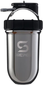Protein shaker bottle 24.6 Fl Oz Double Wall Steel Mirrored Silver - Image 3