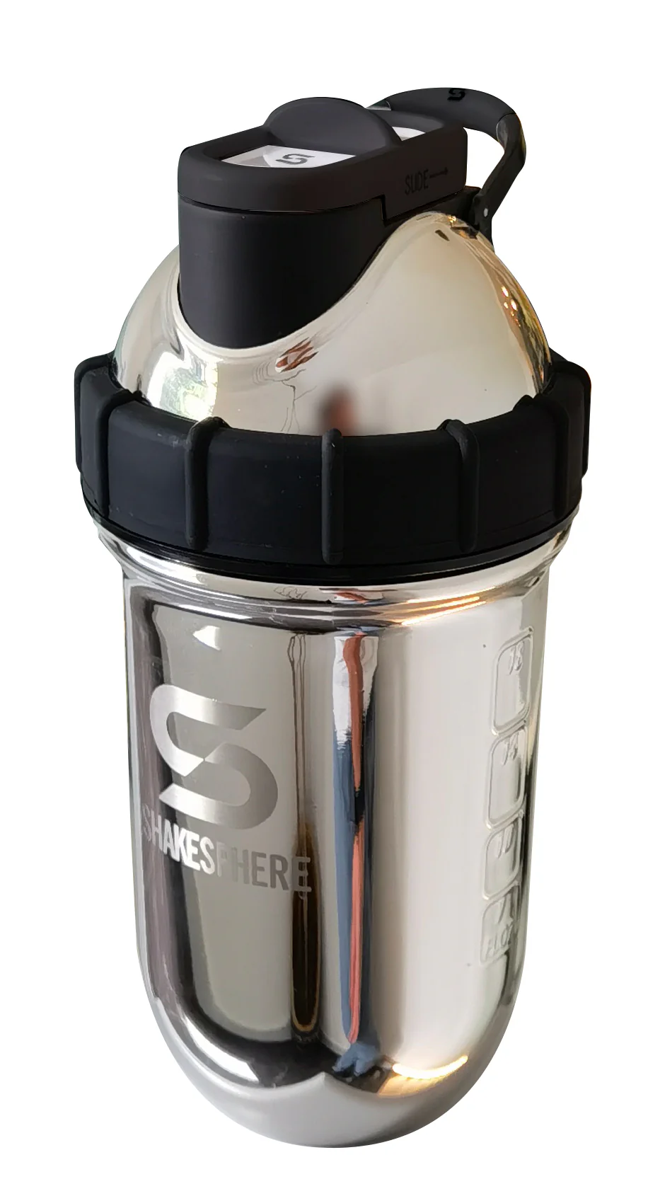Protein shaker bottle 24.6 Fl Oz Double Wall Steel Mirrored Silver - Image 6