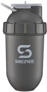 Protein shaker bottle 700mls "Tumbler View" Gun Metal/White Logo/Clear Window - Image 3