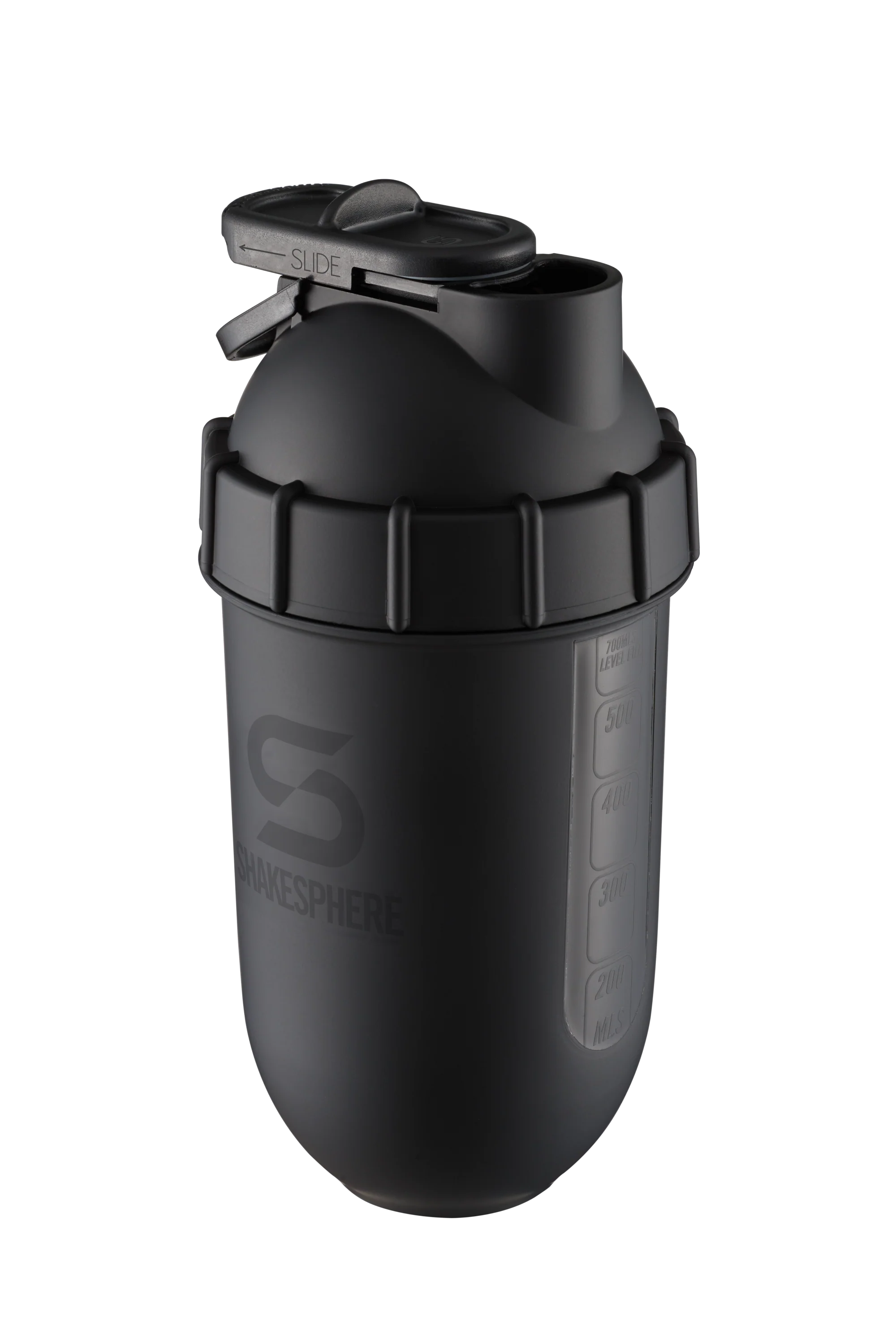 Protein shaker bottle 700mls "Tumbler View" Matte Black/Black Window - Image 20