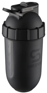 Protein shaker bottle 700mls "Tumbler View" Matte Black/Black Window - Image 3