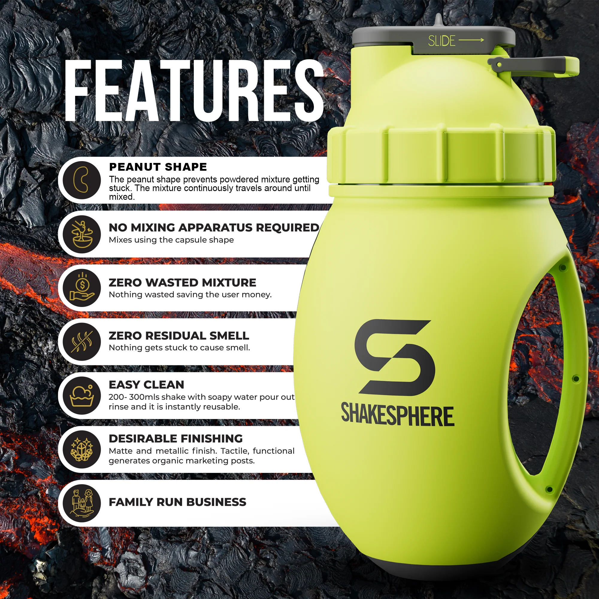 ShakeSphere Mixer Jug 1.3l Fluorescent Yellow - Image 16