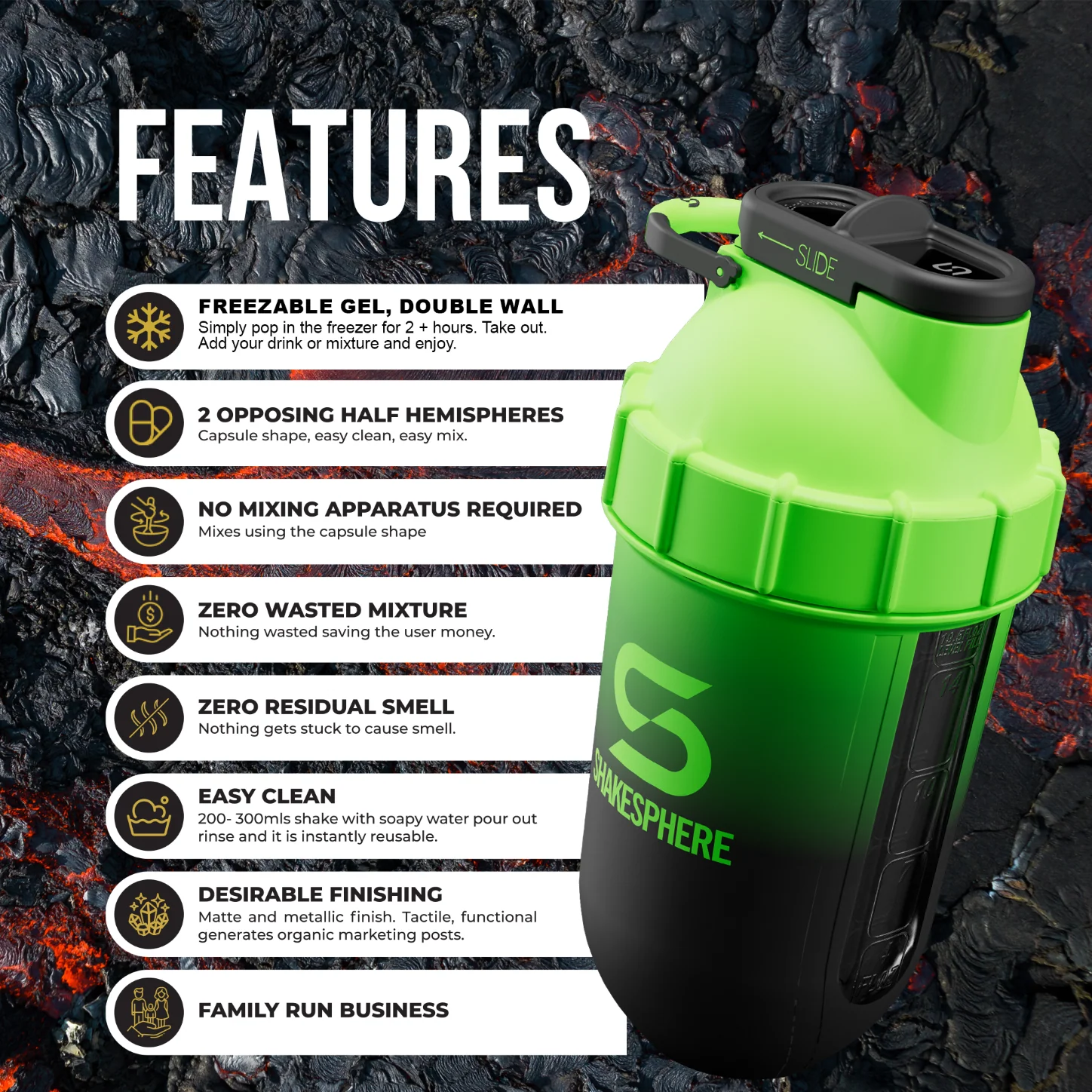 ShakeSphere Tumbler Cooler Shaker Ombre Green - Image 18