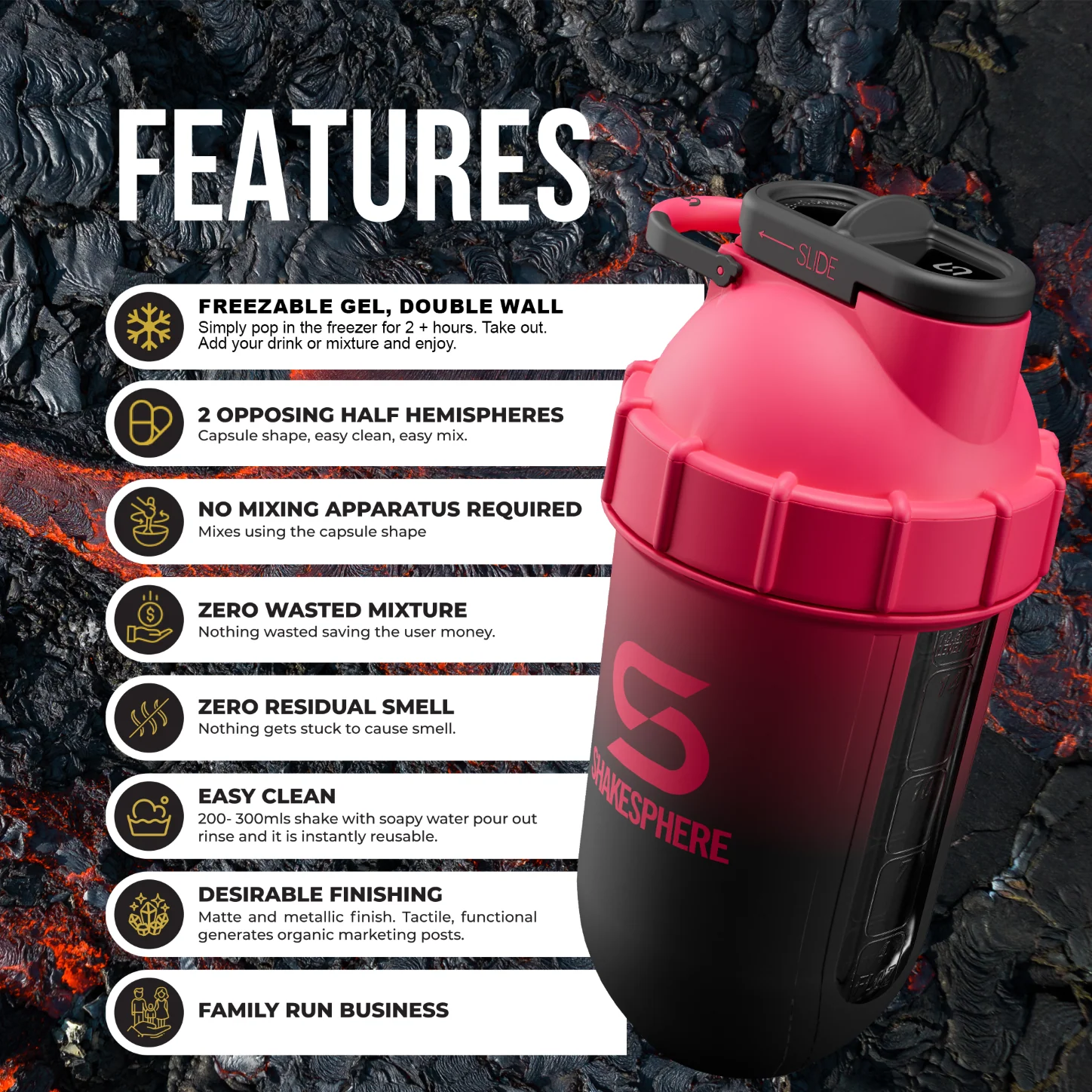 ShakeSphere Tumbler Cooler Shaker Ombre Pink - Image 15