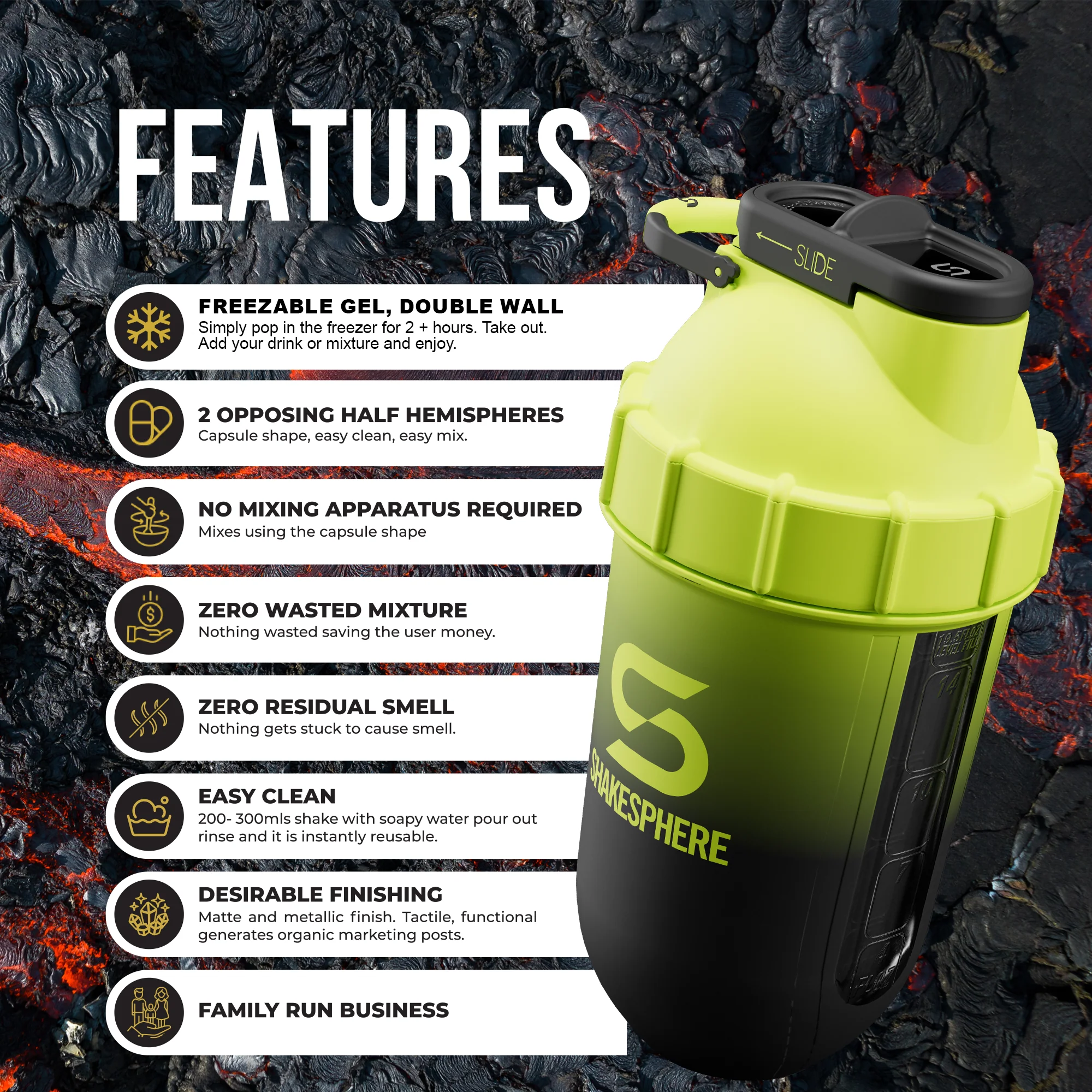 ShakeSphere Tumbler Cooler Shaker Ombre Yellow - Image 14