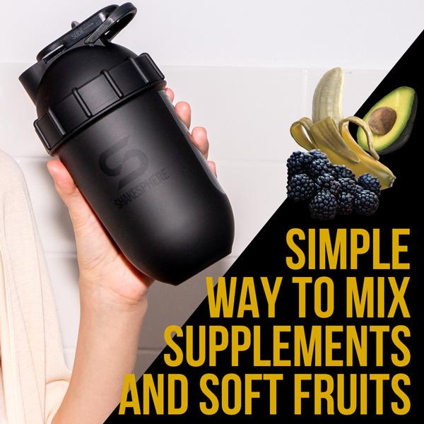 Protein shaker bottle 700mls "Tumbler Original" Glossy Black/Black Logo - Image 7