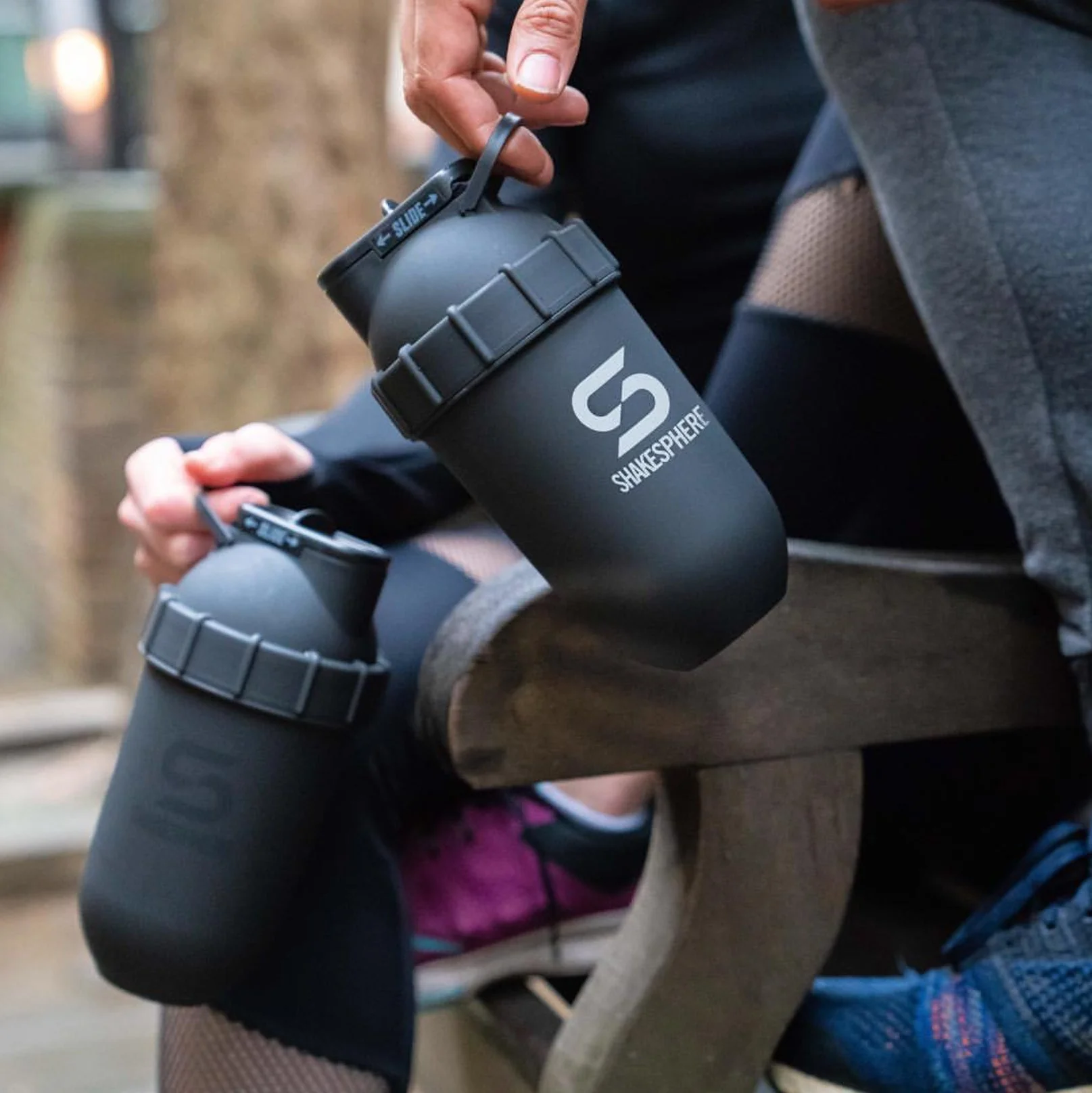 Protein shaker bottle 700mls "Tumbler Original" Matte Black/White Logo - Image 6