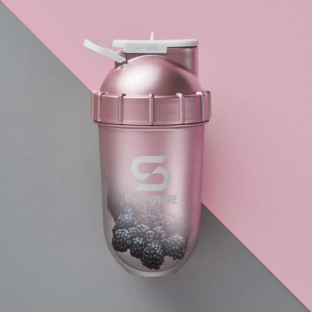 Protein shaker bottle 700mls "Tumbler Original" Rose Gold/White Logo - Image 6